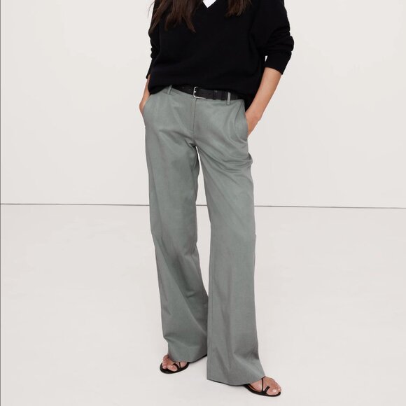 Banana Republic Pants - Banana Republic Wide Leg Pant XL Gray Succulent - The Everyday Trouser